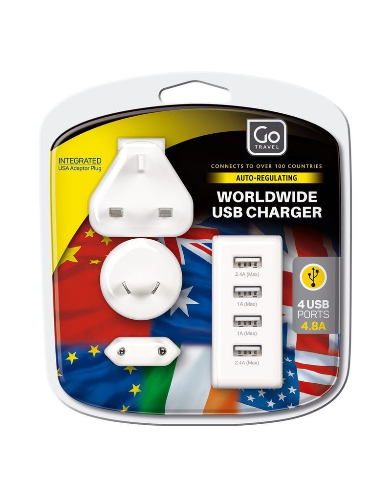 Go travel worldwide USB charger packaged