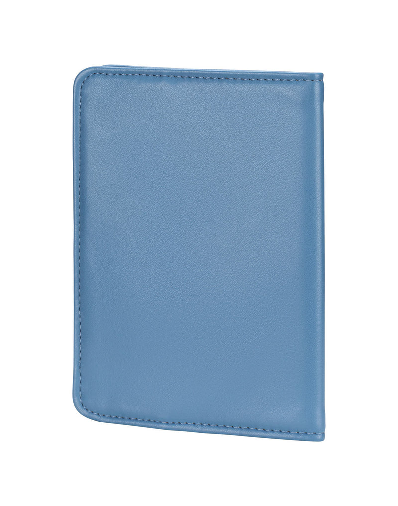 RFID Passport Cover in blue, back view