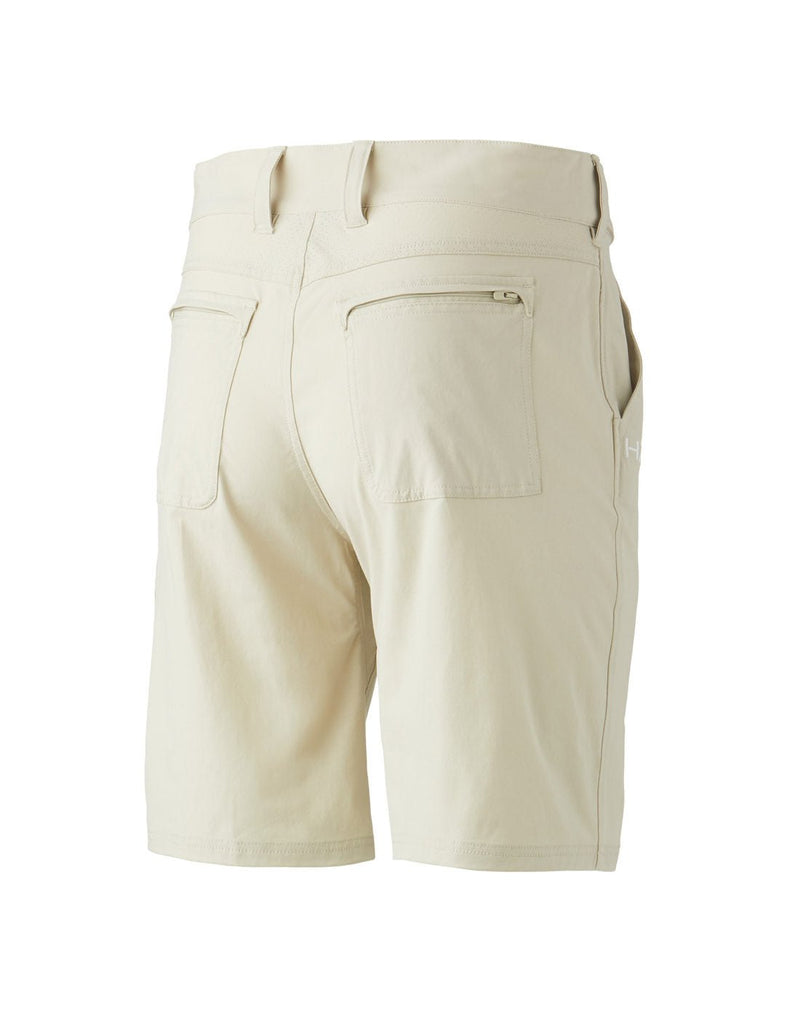 Back view of Huk Men's Next Level 10.5 inch Short in San Sal colour. Shows the zippered back pockets