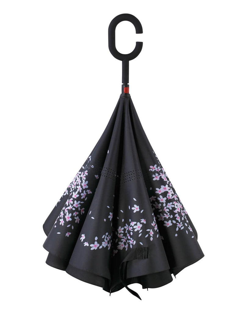 Belami by knirps reversible black colour umbrella front view