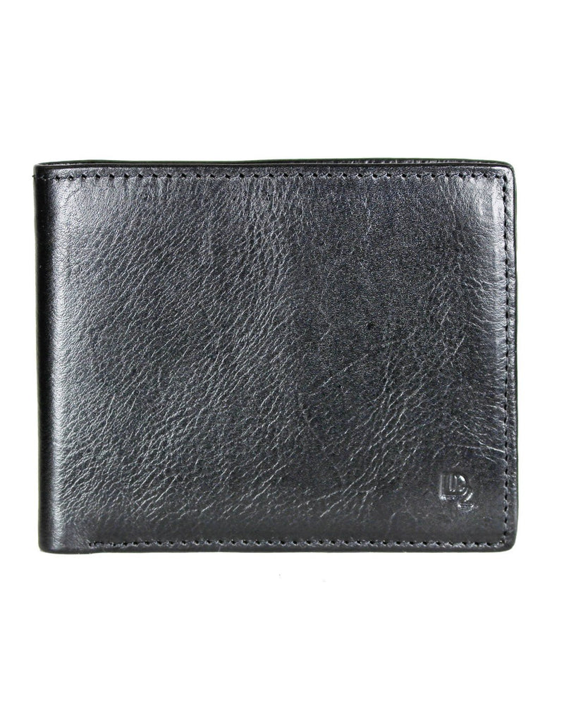 Front of folded the RFID Billfold Men's Leather Wallet in black.