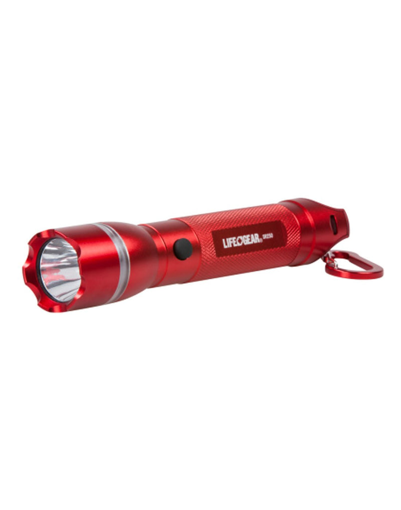 Life Gear Aluminum Search Light & Whistle, red, product view