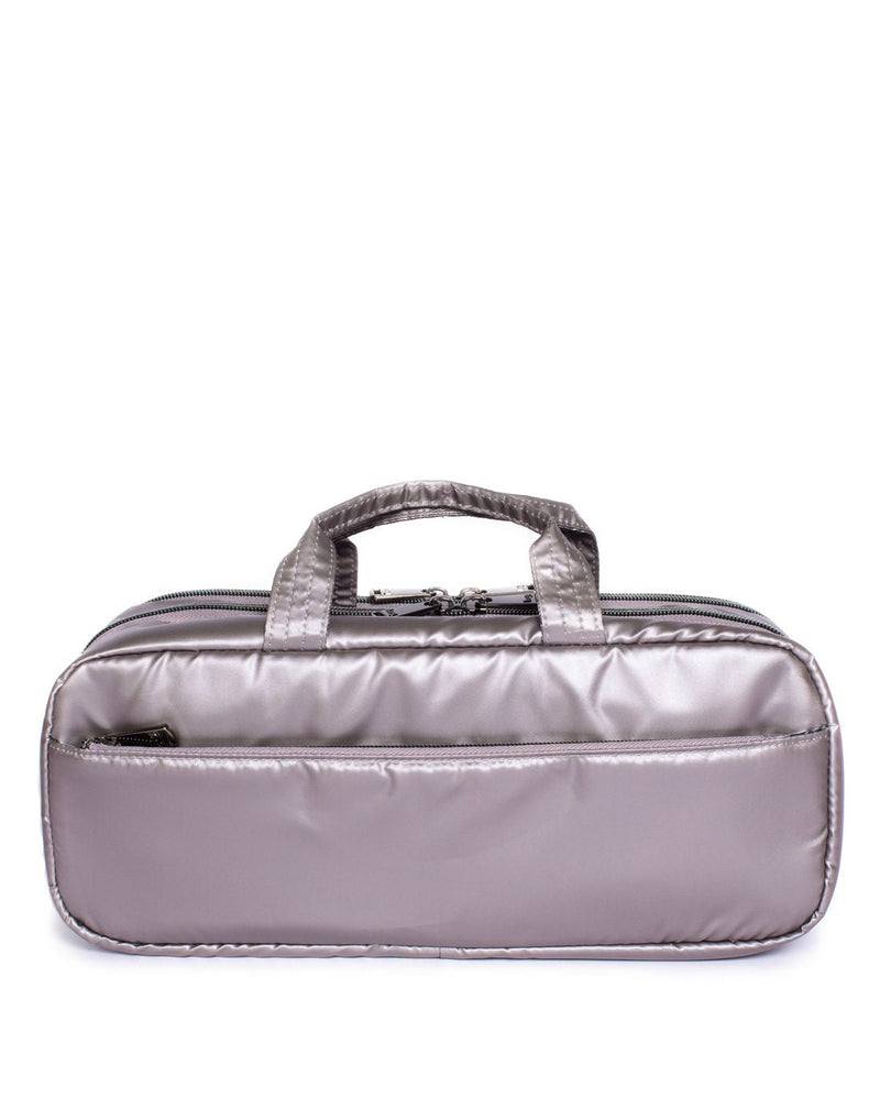 Lug Flatbed Slim Cosmetic Case, metallic pearl, back view