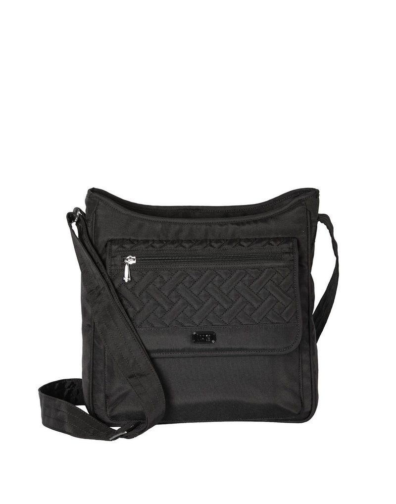 Lug Hopscotch Crossbody Bag, brushed black, front view