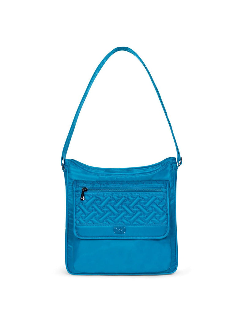 Lug Hopscotch Crossbody Bag, ocean blue, front view with strap extended