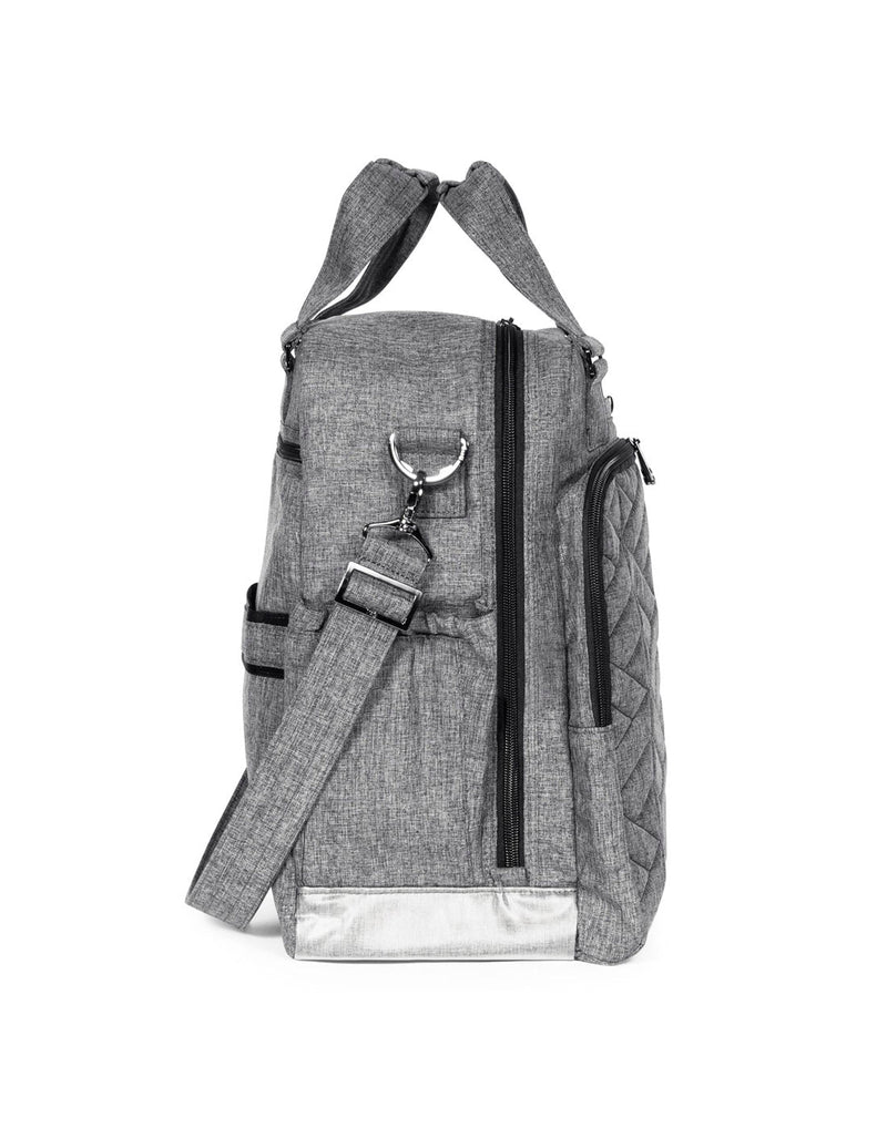 Lug Ranger XL Overnight Tote Bag in heather grey, side view