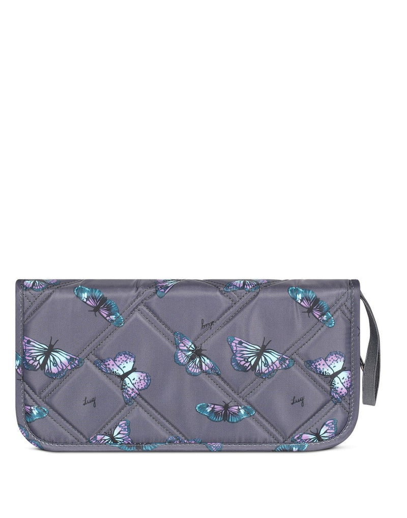 Lug Tango SE Travel RFID Wallet, butterfly grey, back view