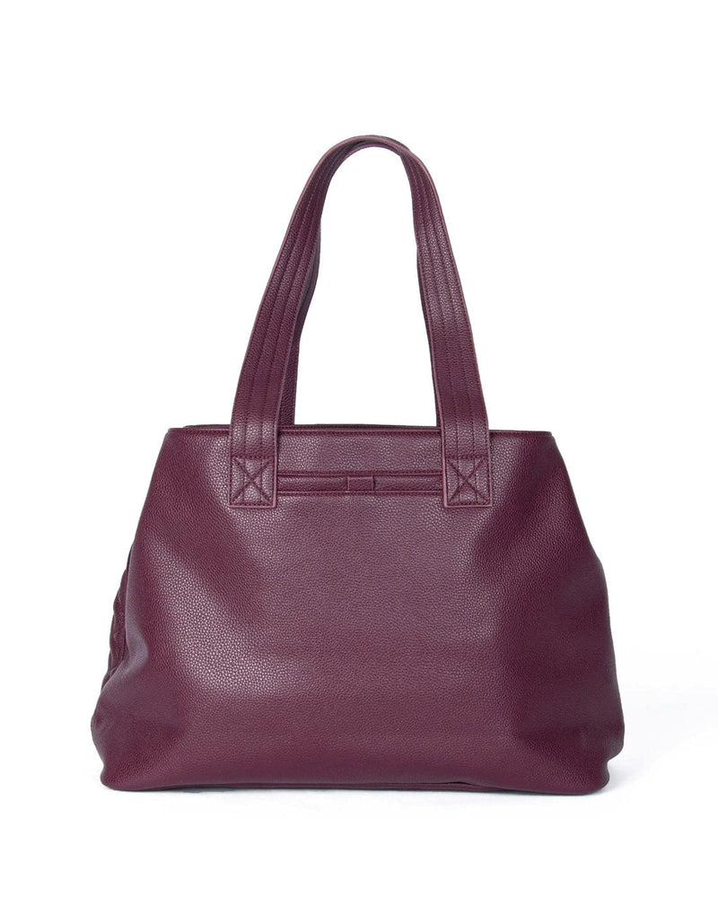 Lug Tempo VL Tote Bag, quilted vegan leather in wine red, back view