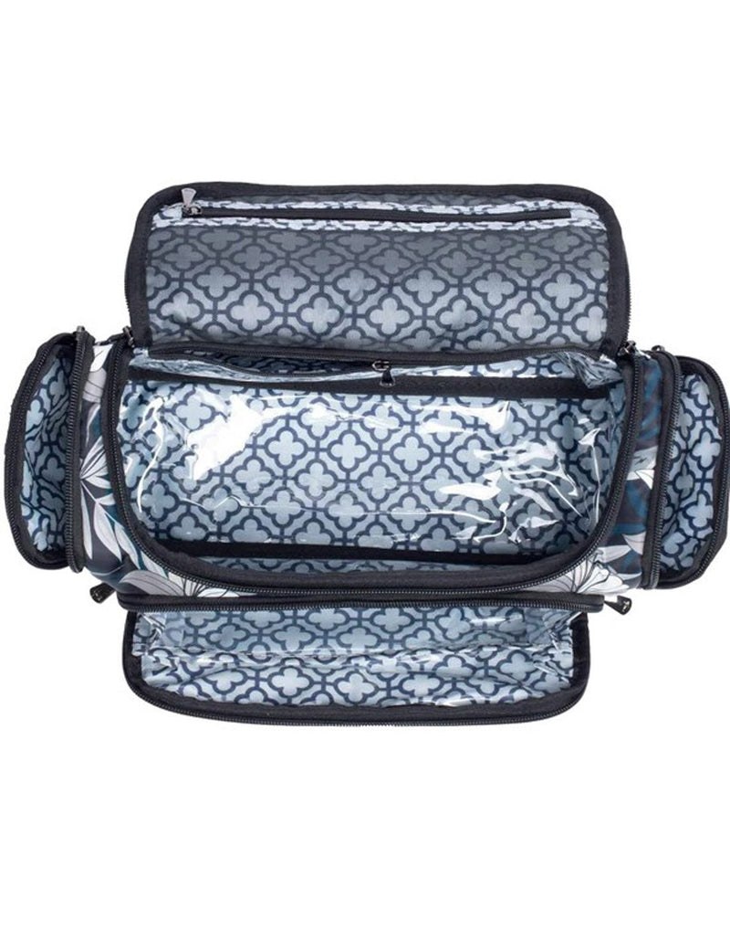 Lug Trolley Cosmetic Case, opened top view of inside