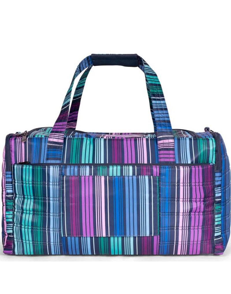 Lug Trolley Duffle Bag, love stripe multi print, back view