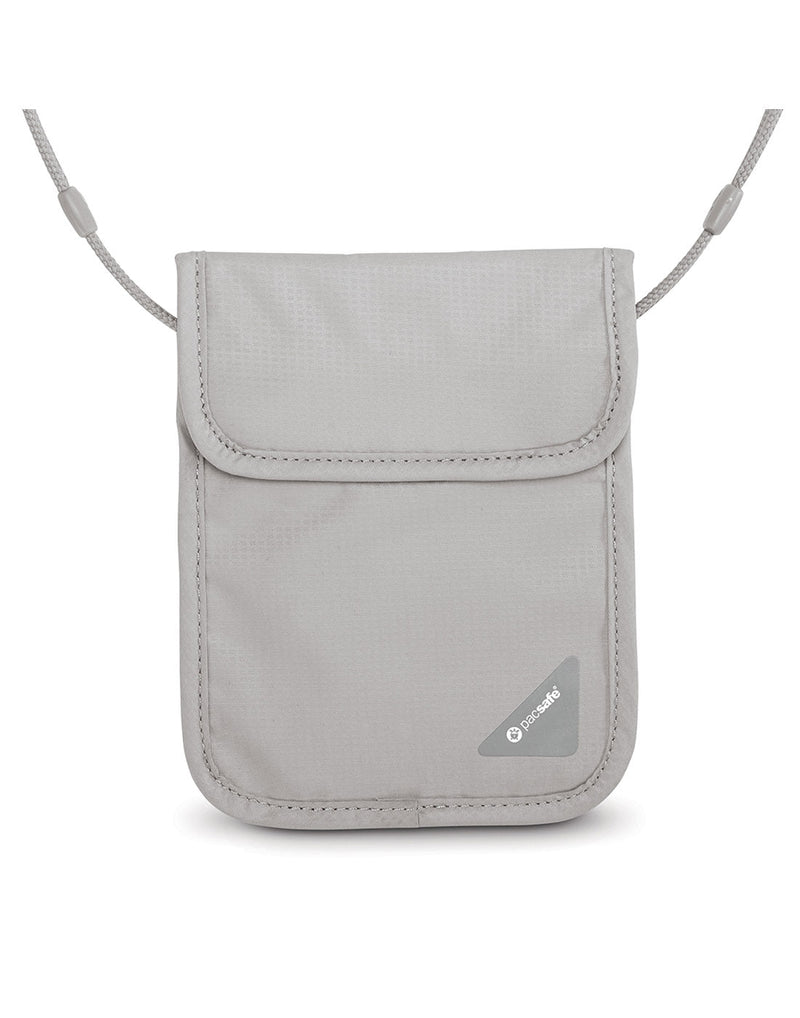 Pacsafe Coversafe® X75 RFID Blocking Security Neck Pouch in grey, front view