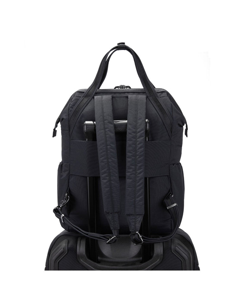 Citysafe cx econyl anti-theft 17L backpack back feature callout