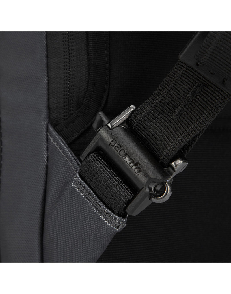 Close up of lockable shoulder strap