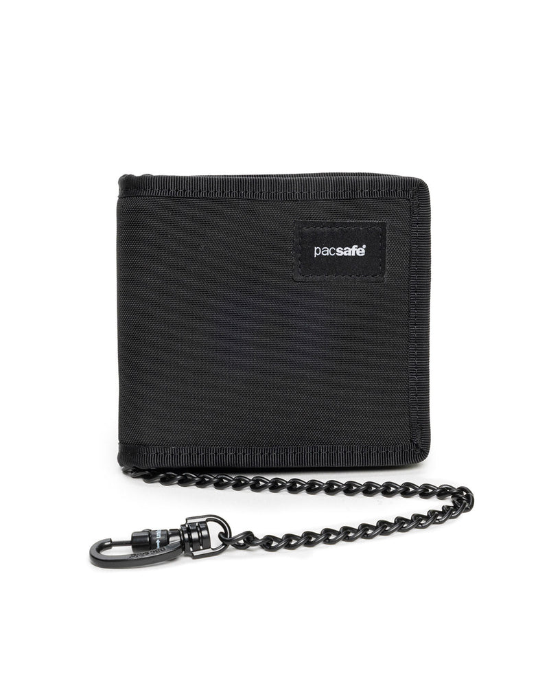 Pacsafe RFIDsafe™ Z100 RFID Blocking Bi-fold Wallet, black, front view