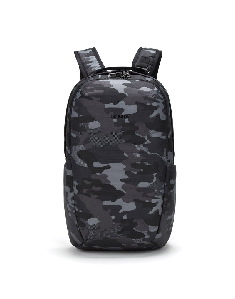 Pacsafe Vibe 25L Anti-theft Backpack, black camo, front view