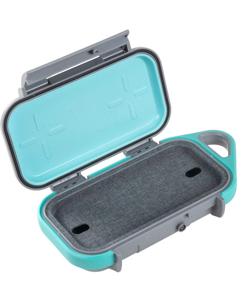 Pelican go™ g40 personal utility go case slate/teal colour open view