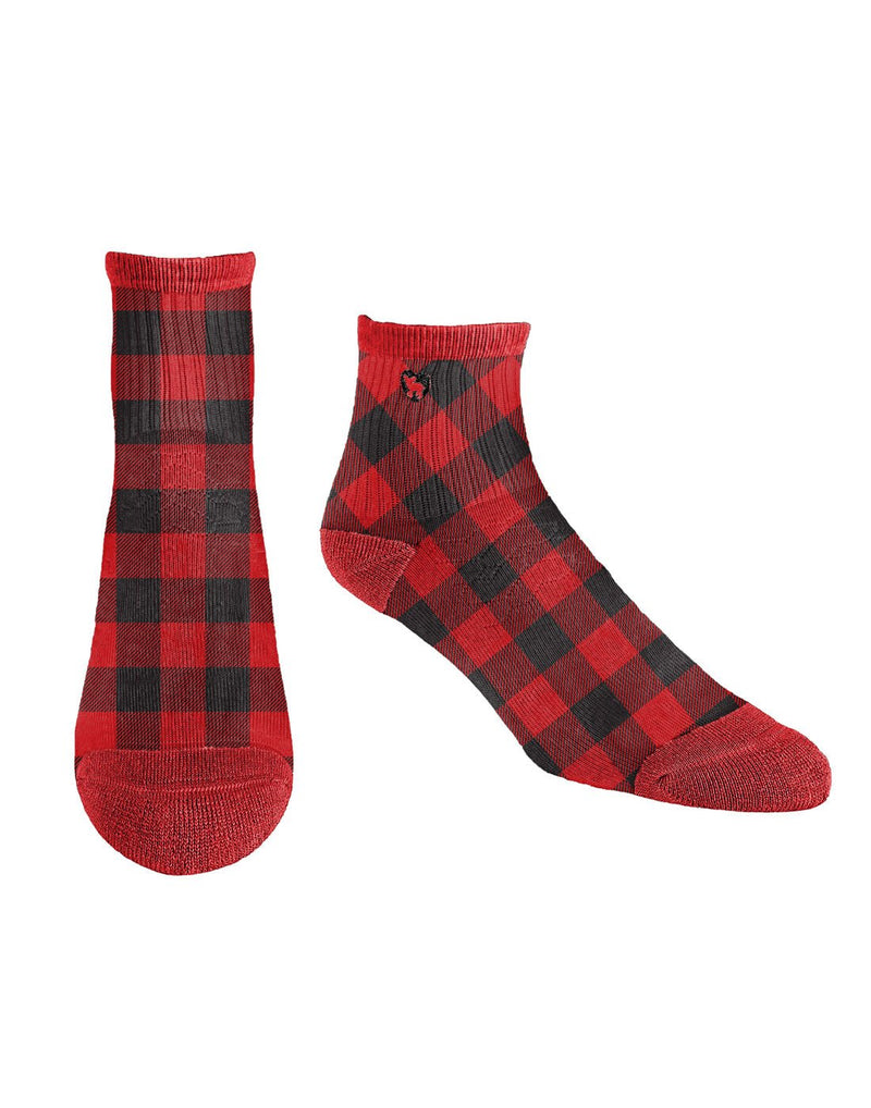 Pudus red and black check lumberjack design socks