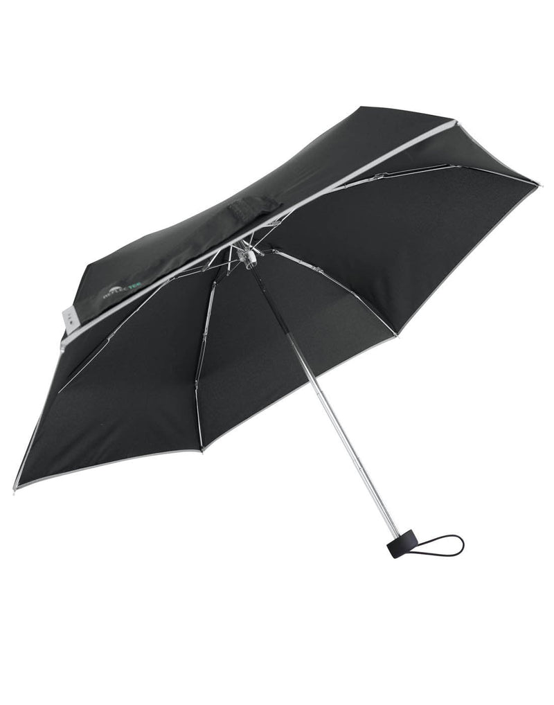 Reflectek black colour compact umbrella corner view