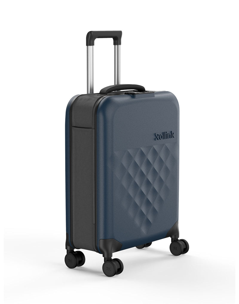 Rollink Flex 360° Carry-On, blue, expanded, front angled view