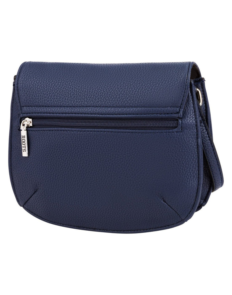 Roots 2-Compartment Flapover Crossbody, navy, back view