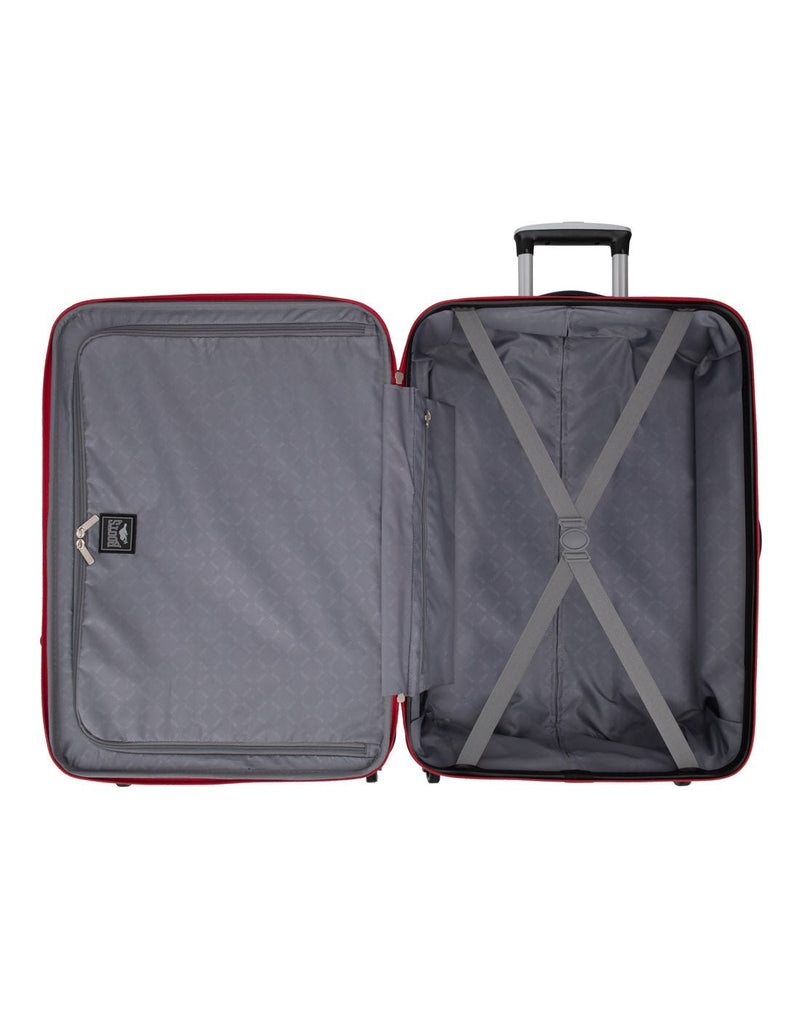 Roots Jasper 24" Hardside Expandable Spinner, black with red zipper, inside view