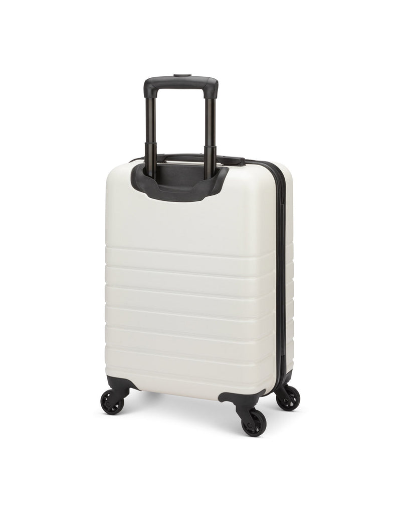 Roots Panorama 19" Hardside Spinner Carry-on in tofu white colour, back angled view