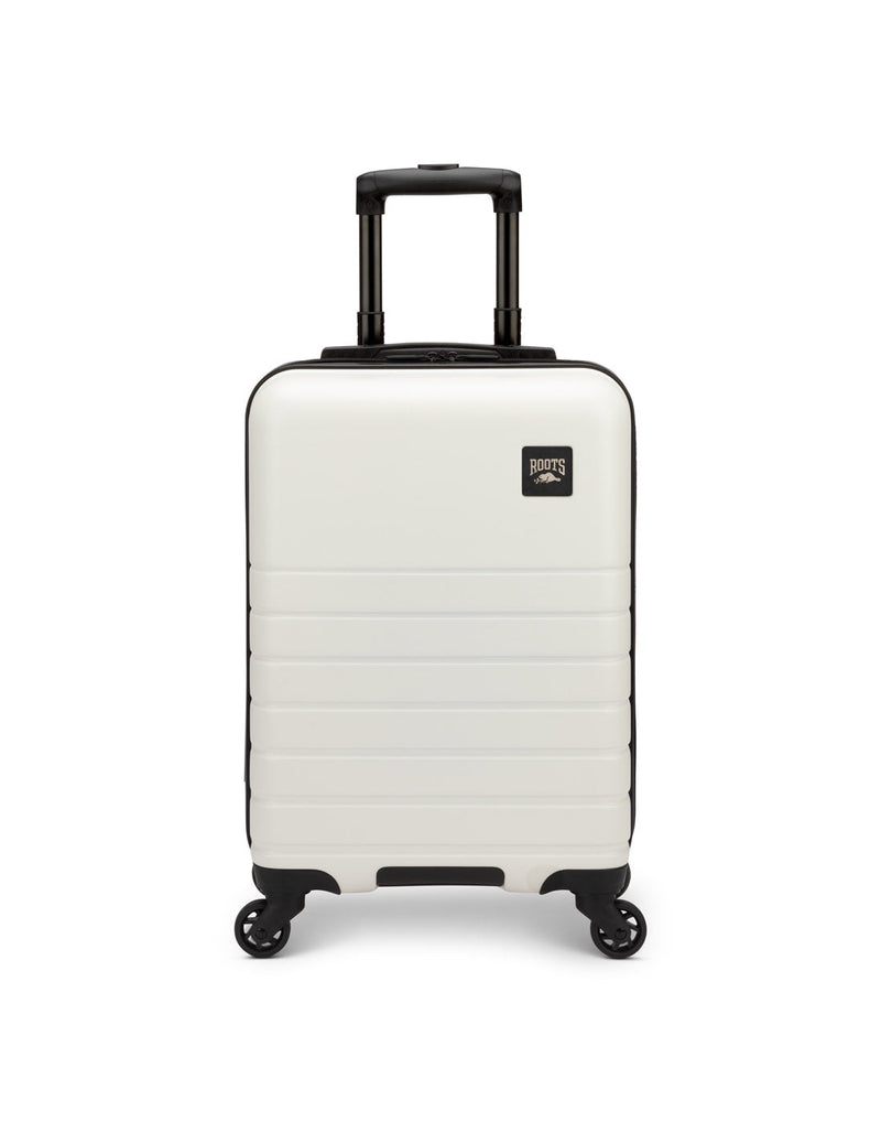 Roots Panorama 19" Hardside Spinner Carry-on in tofu white colour, front view