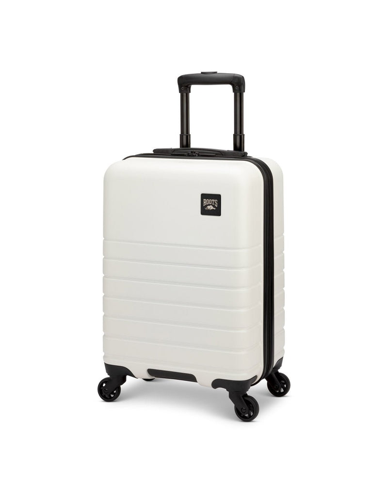 Roots Panorama 19" Hardside Spinner Carry-on in tofu white colour, front angled view