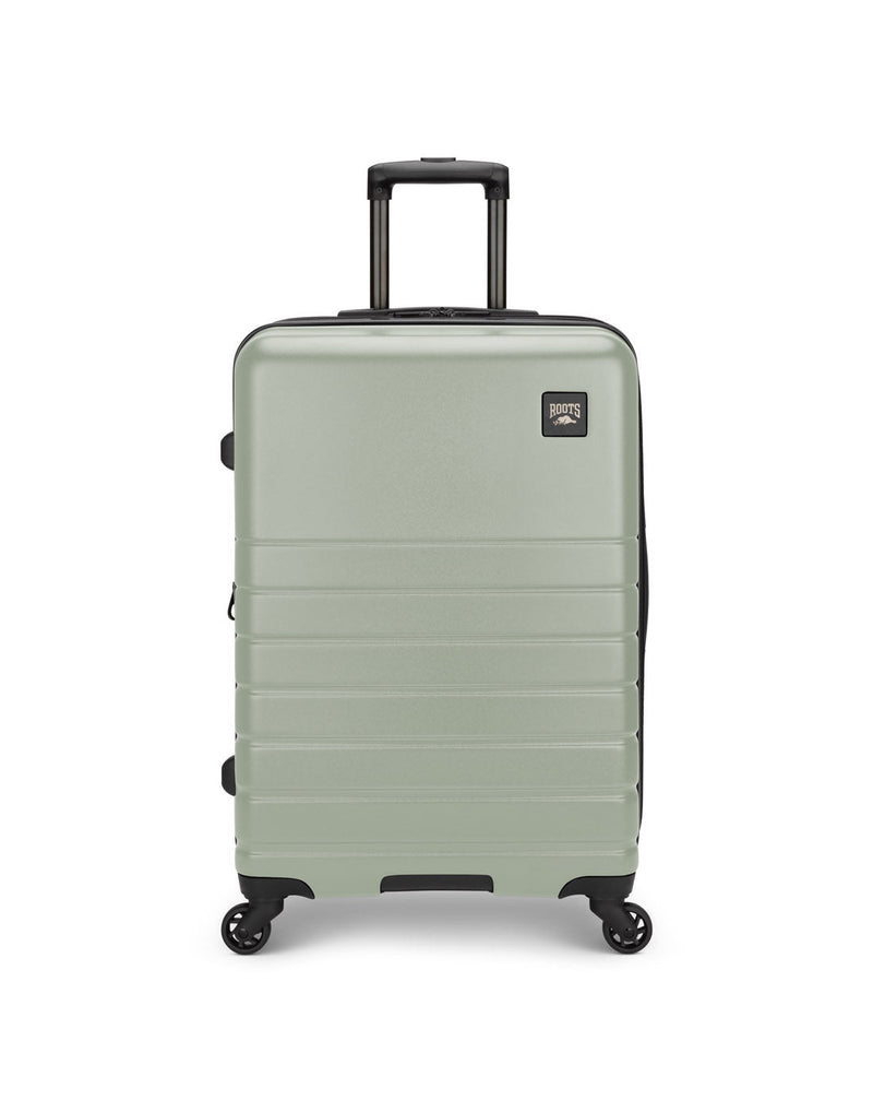 Roots Panorama 24" Hardside Expandable Spinner in seagrass, pale green colour, front view