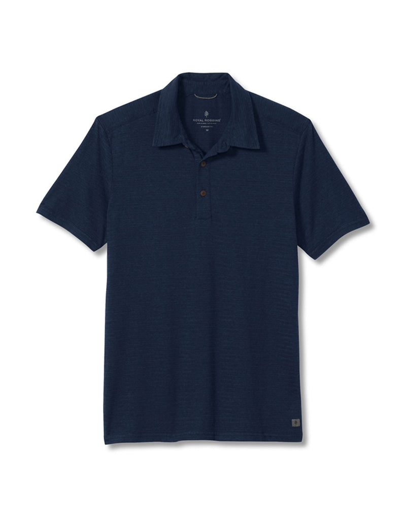 Royal Robbins Men's Vacationer Polo in naval dark blue colour, front view