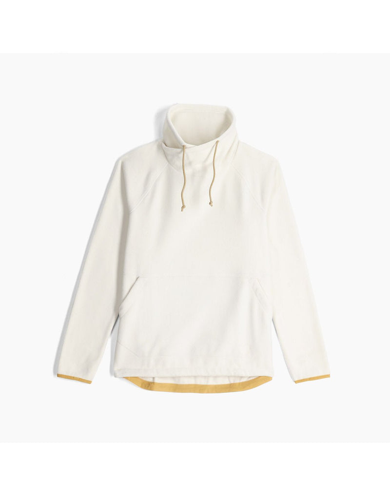 Front view of the Royal Robbins Women's Arete Funnel Neck top in Ivory.