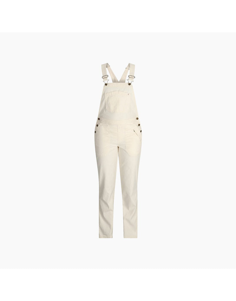Royal Robbins Women's Half Dome Overall in undyed white, front view