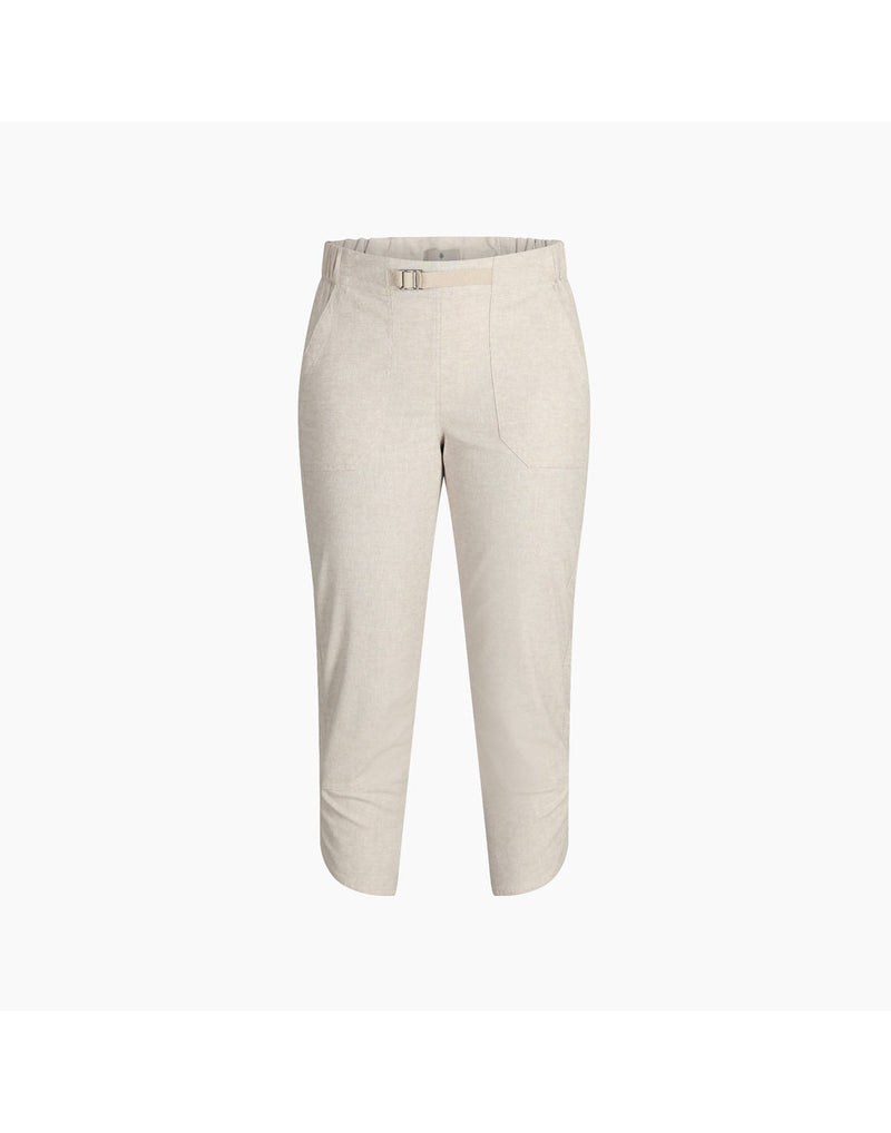 Royal Robbins Women's Hempline Capri in blended undyed, off-white colour, front view