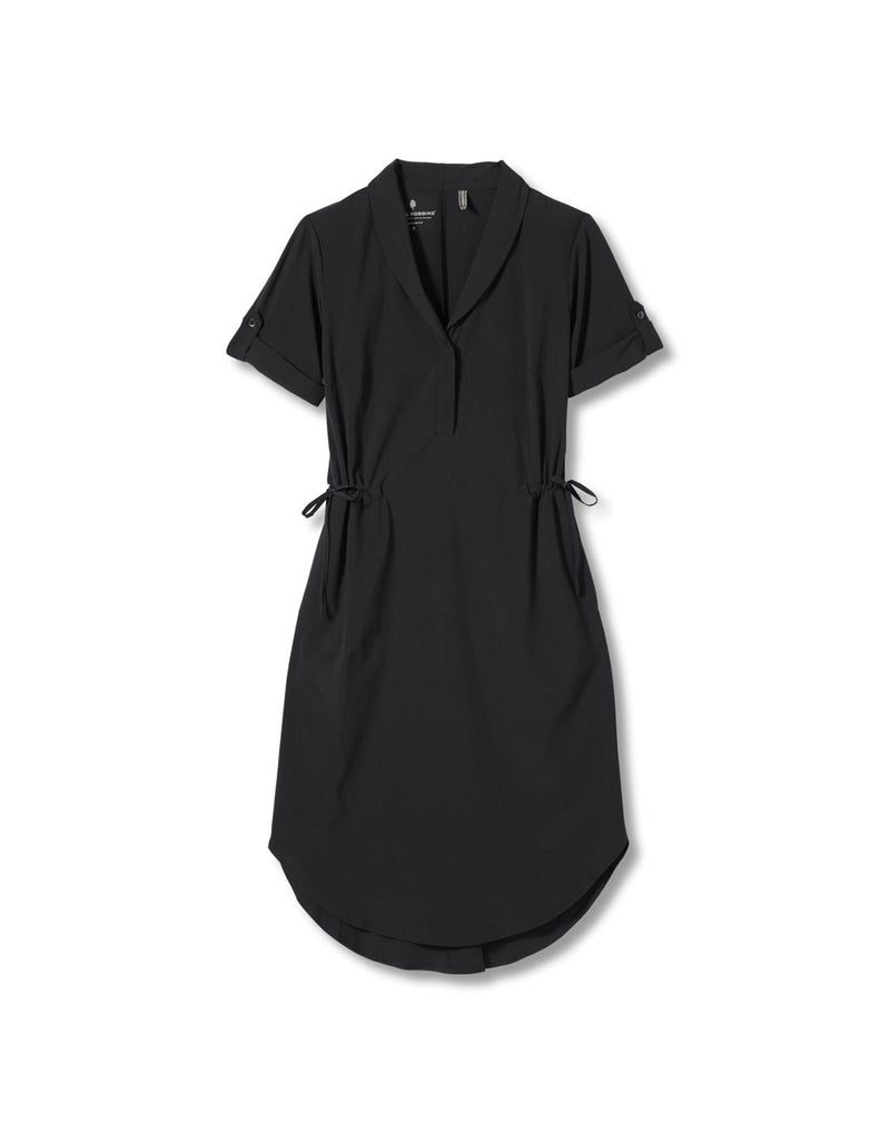 Royal Robbins Women's Spotless Traveller Dress Short Sleeve - black, front view