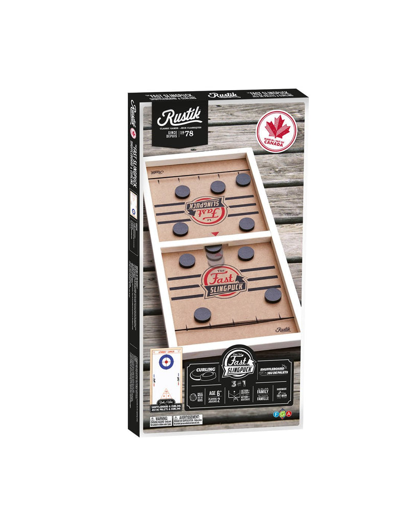 Rustik 3-in-1 Sling Puck/Curling/Shuffleboard Game, package view