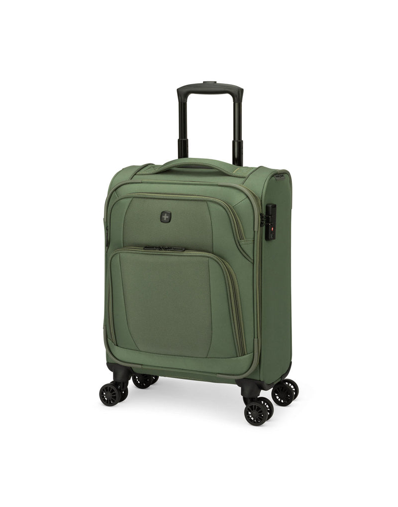 Swiss Gear Altitude 19" Carry-on Spinner in khaki, front angled view