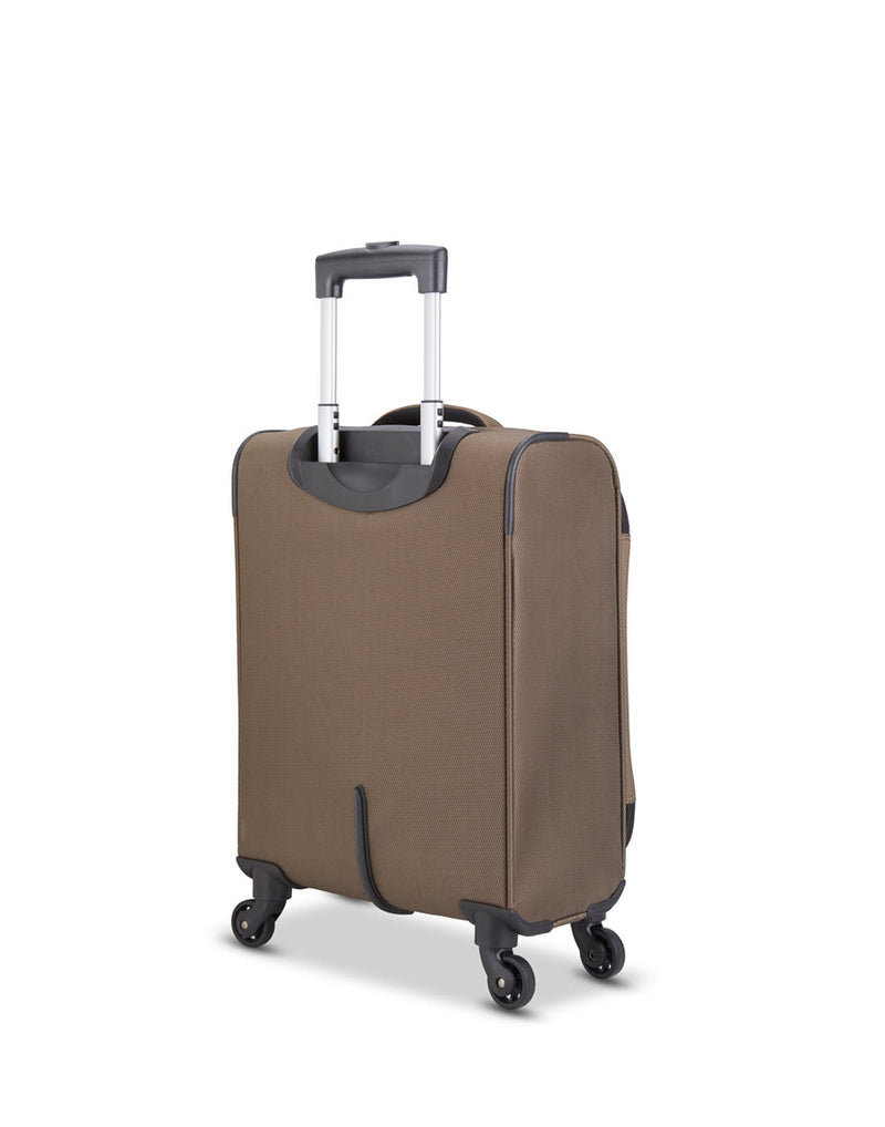Swiss Gear Beaumont Lite carry-on spinner in mocha, back view