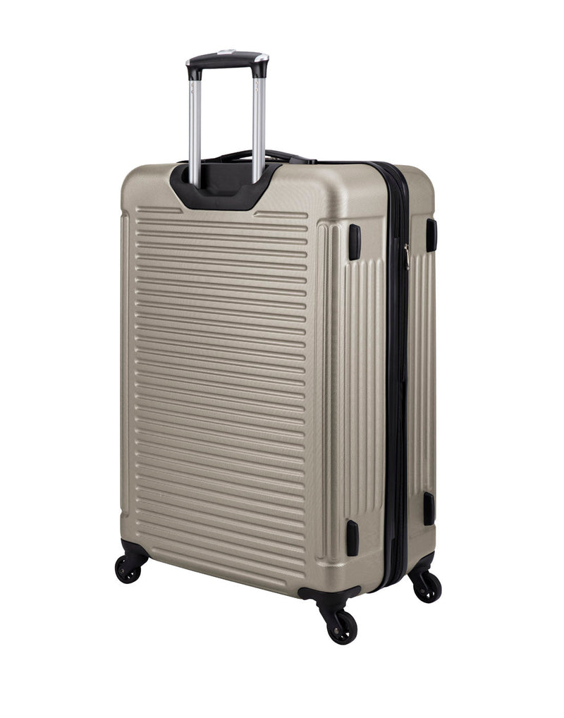Swiss Gear Escapade 5 Hardside 28" Expandable Spinner, sand, back view.