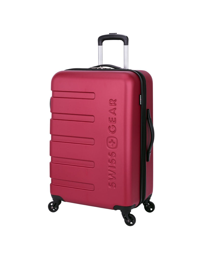 Medium size Swiss Gear IL Madone luggage in red, front angled view