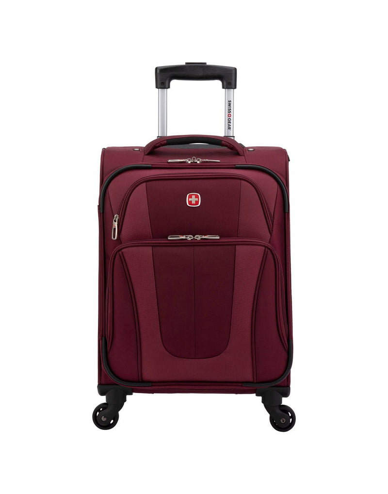 Swiss Gear Luxury 19" Carry-on Spinner in burgundy, front view