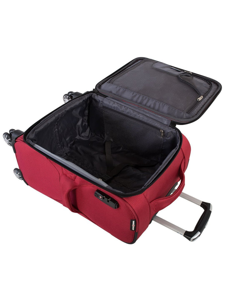 Swiss gear neolite 3 25" expandable spinner luggage bag interior view