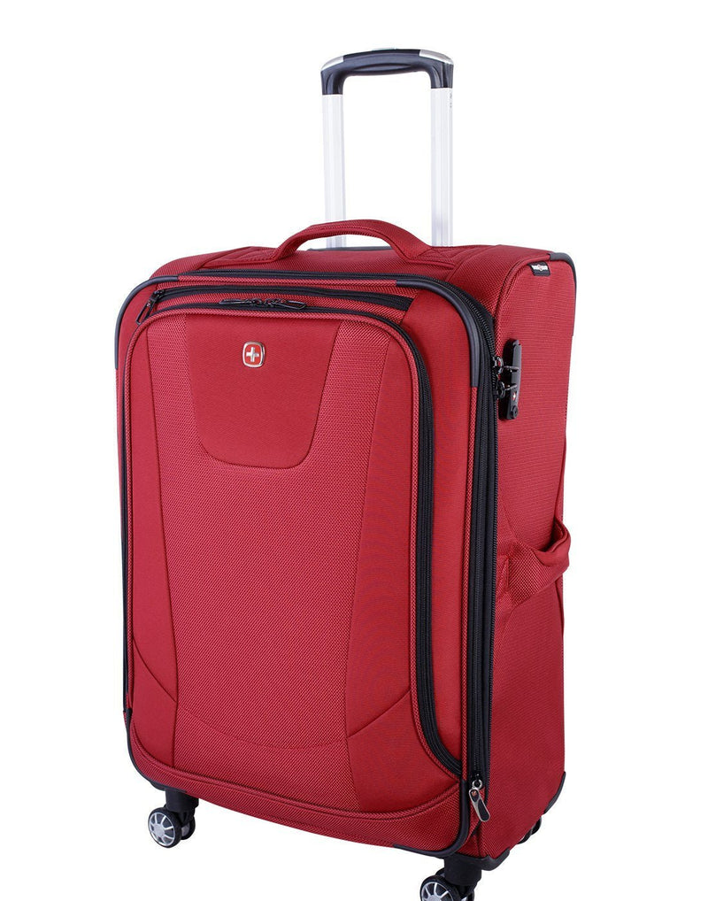 Swiss gear neolite 3 25" expandable spinner luggage bag front view