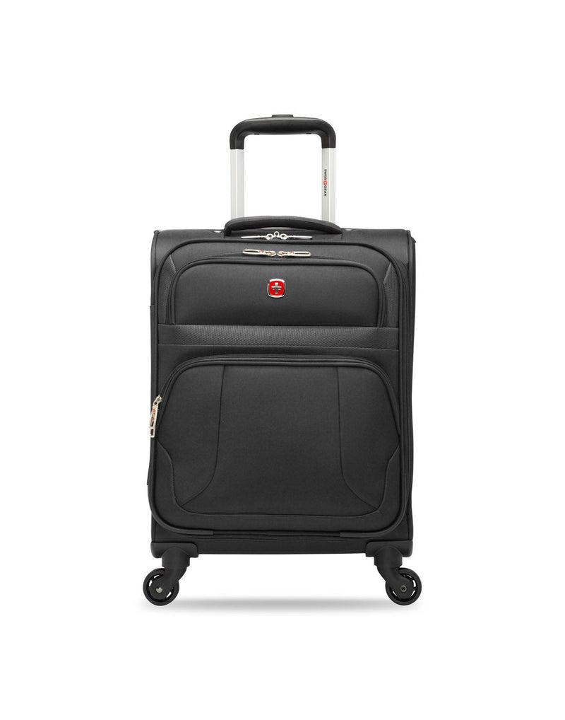 Swiss Gear Round Trip II 19" Carry-on Spinner, black, front view