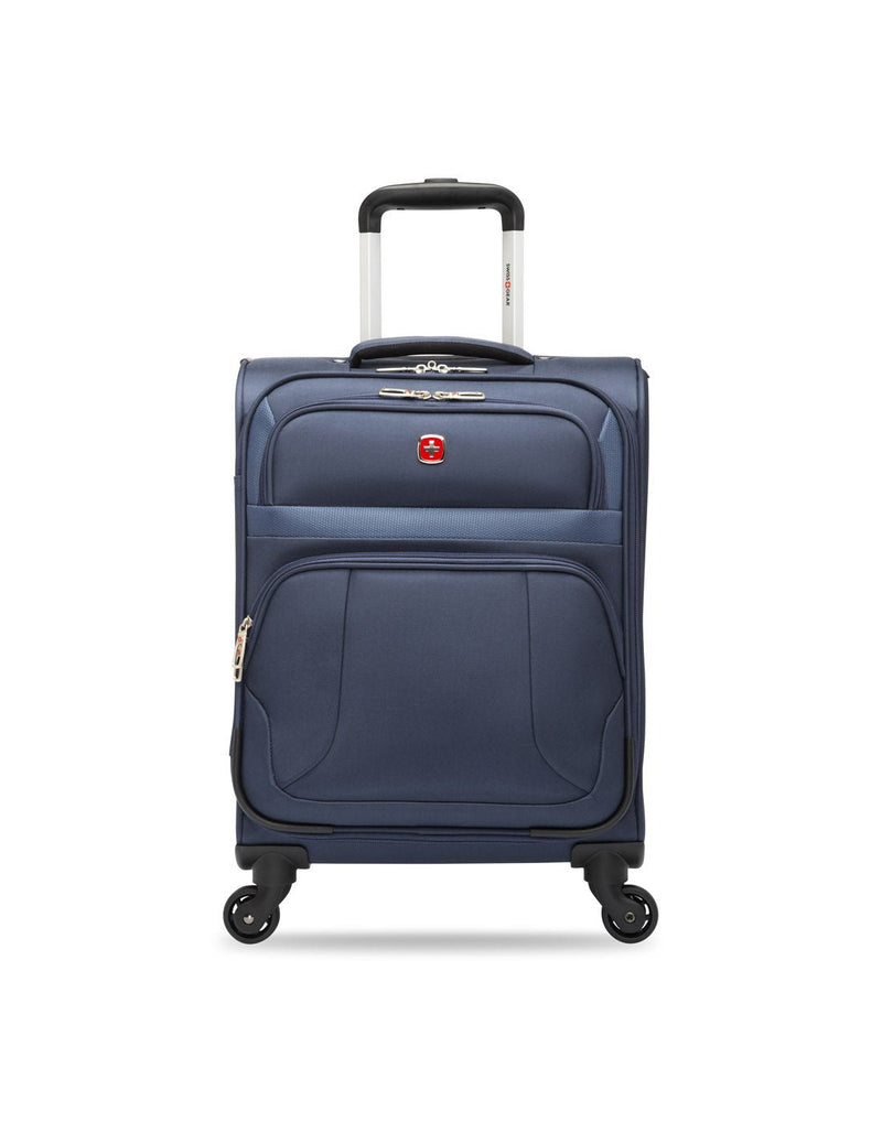 Swiss Gear Round Trip II 19" Carry-on Spinner, blue, front view