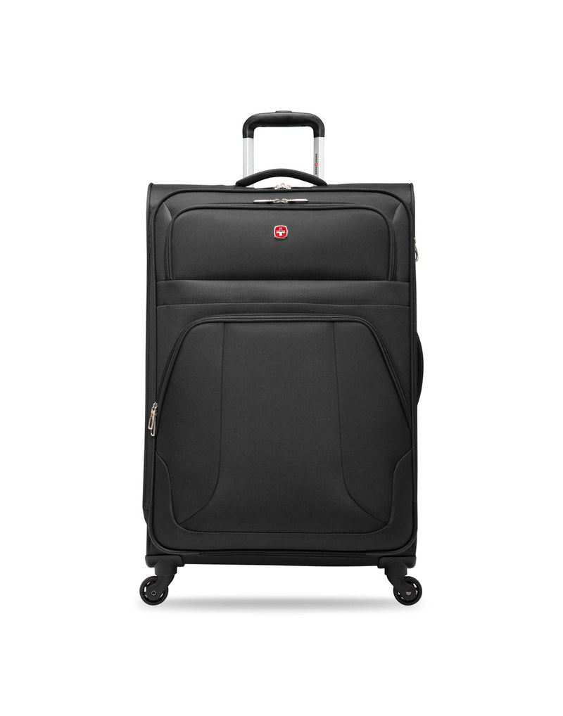 Swiss Gear Round Trip II 28" Expandable Spinner, black, front view