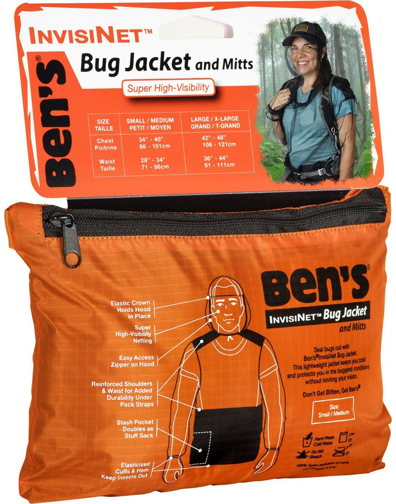Ben's  invisiNet bug jacket & mitts bag in english