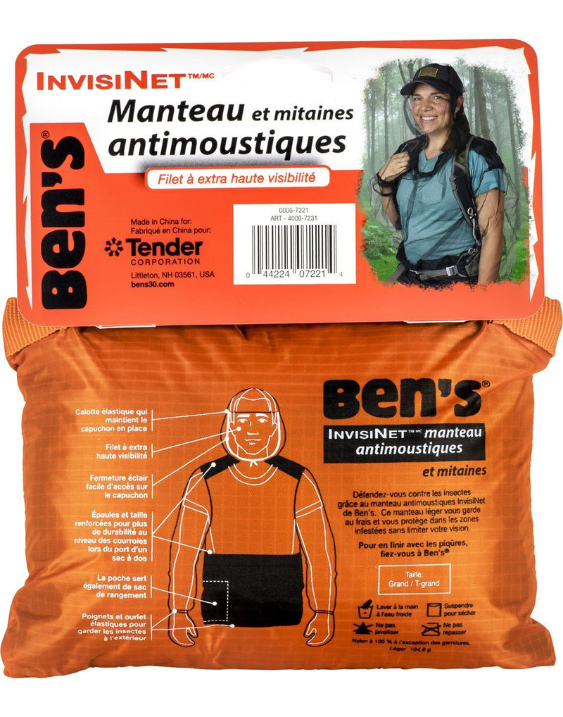 Ben's invisiNet bug jacket & mitts bag front n french