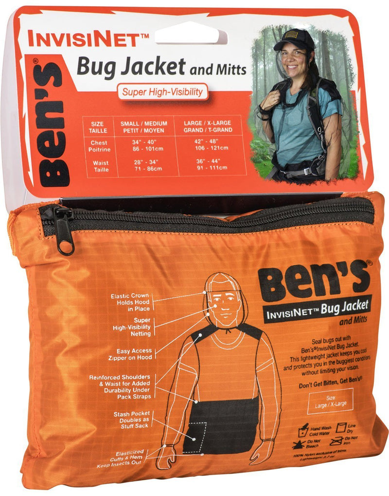 Ben's invisiNet bug jacket & mitts bag in english