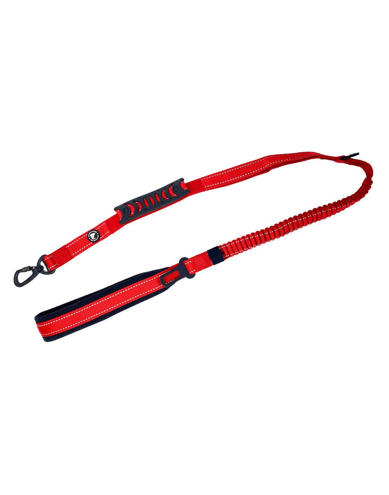 Full image of the red The Good Dog Bungee Leash with Seatbelt Clip 