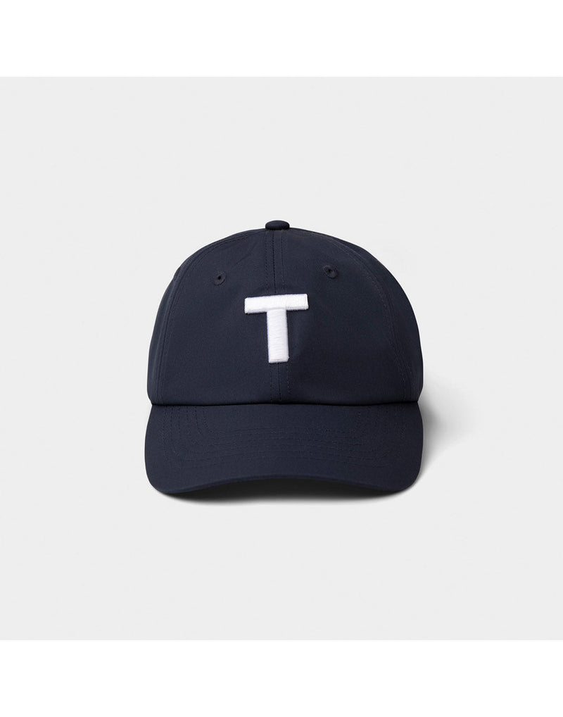 Tilley T Golf Cap in dark navy with large white T on front, front view